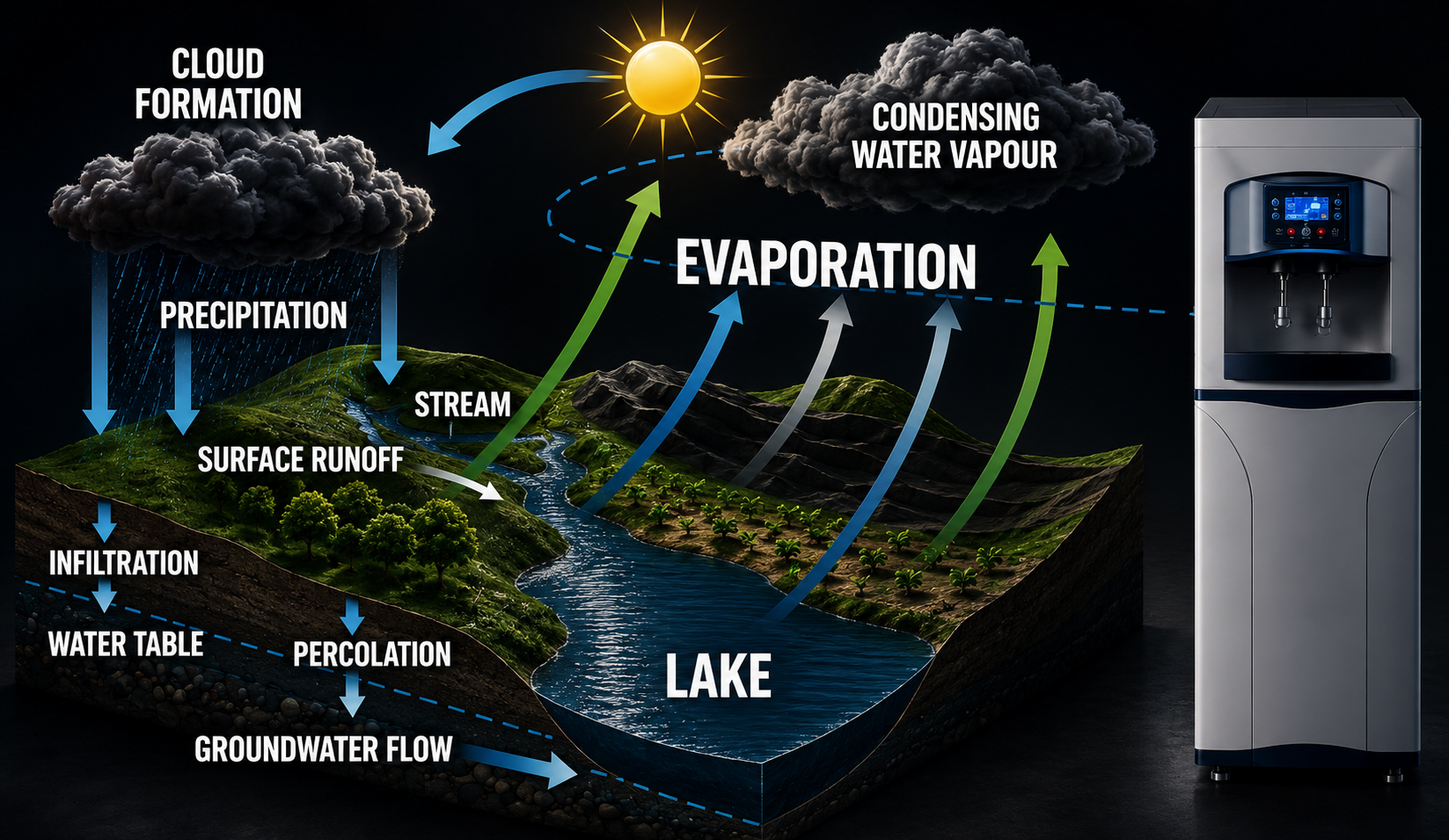 Air water production machine